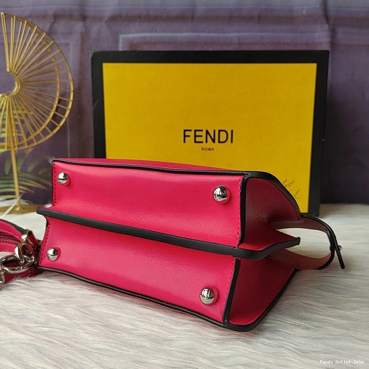 Affordable Fendi Petite Nappa Peekaboo Bag Leather In ISeeU Rose 0816